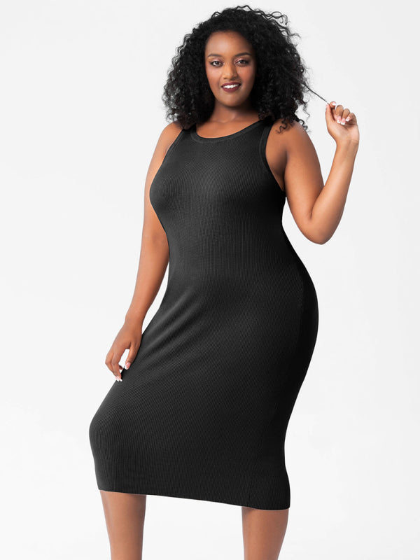 Black Jersey Midi Dress