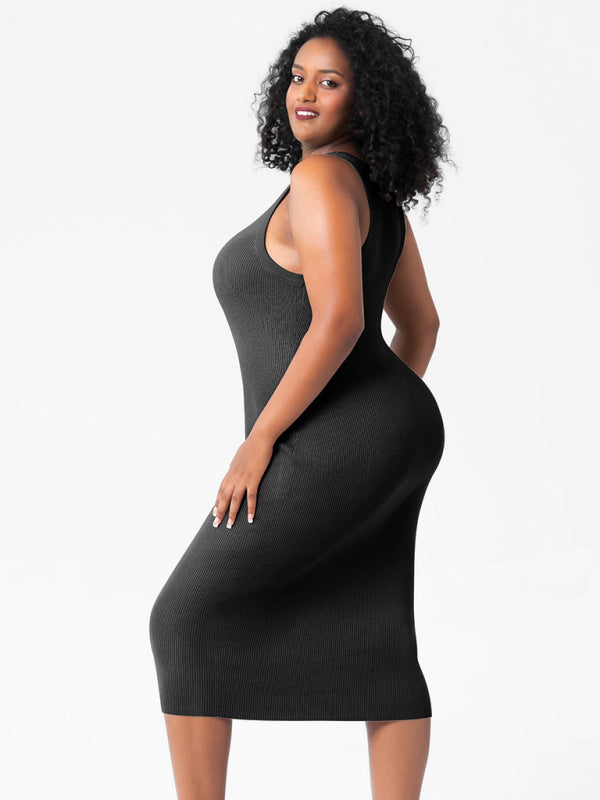 Black Jersey Midi Dress