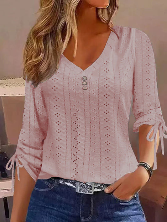 Half Sleeve Solid Colour Top