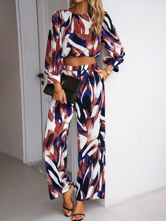 Vacation Print Pants & Top Matching Set