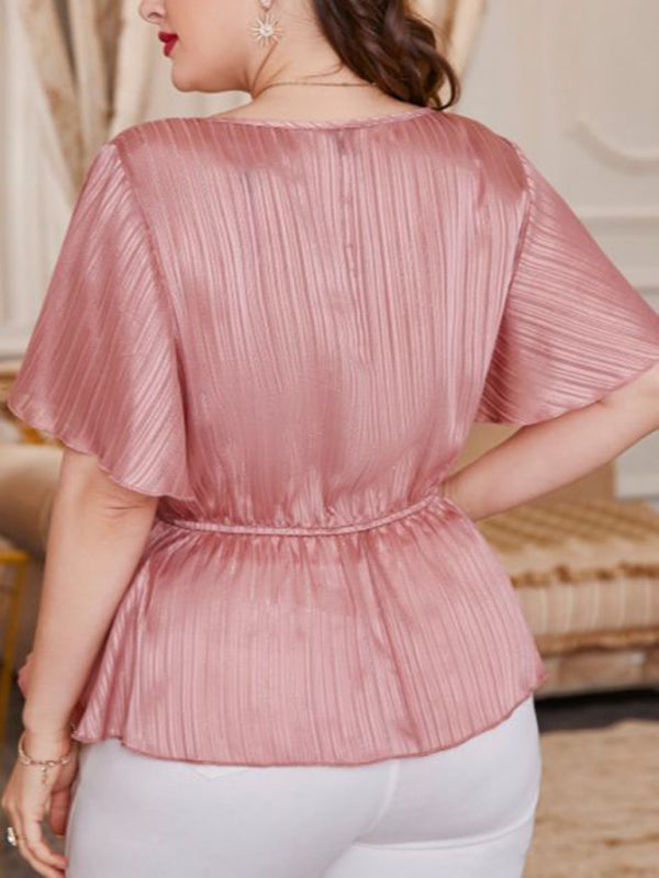 Pink Shimmer V-Neck Top