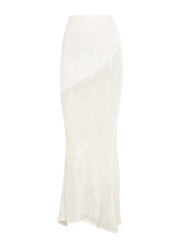 Tie Front Long Sleeve Crop & Maxi Skirt Set
