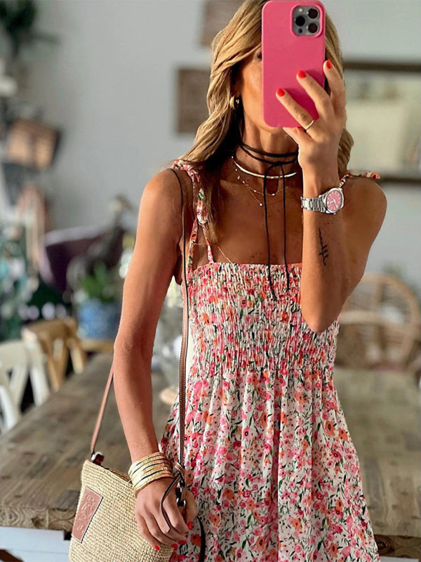 Pink Printed Maxi Dress
