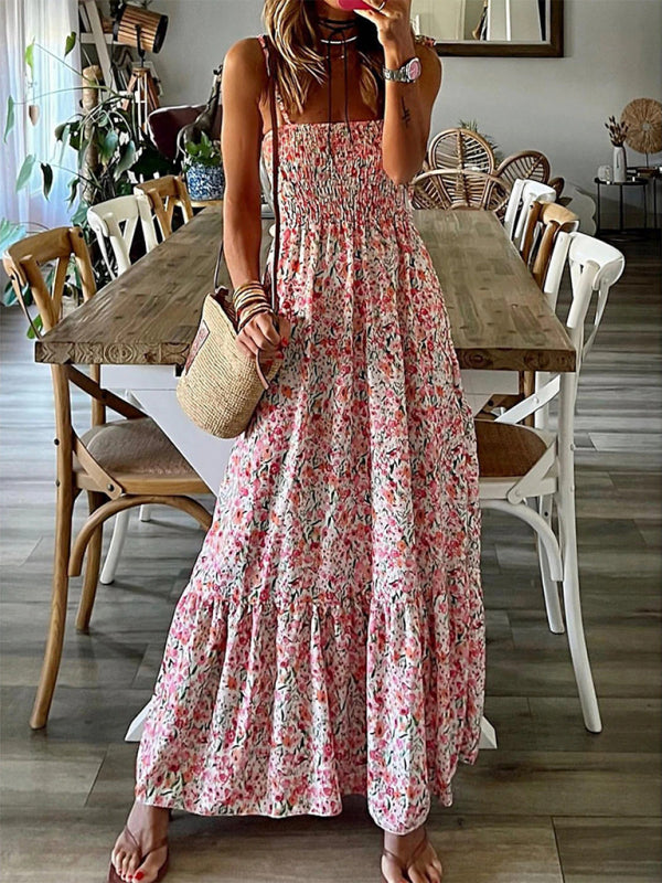 Pink Printed Maxi Dress
