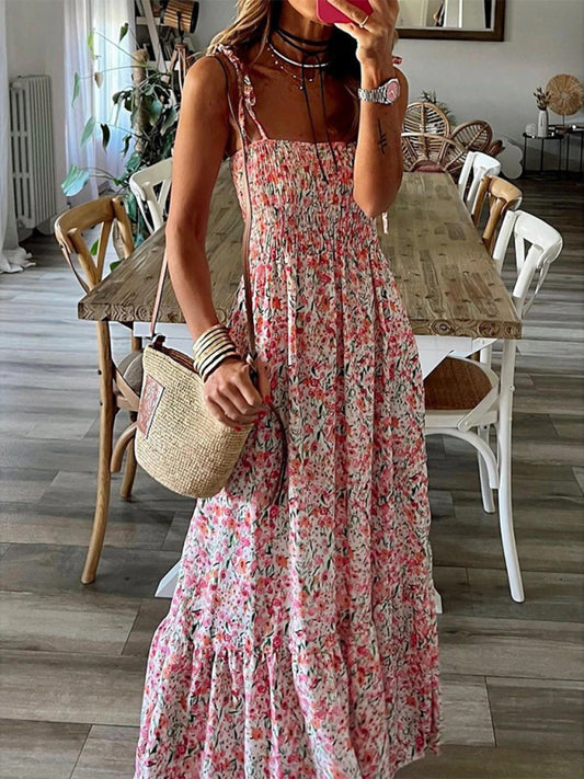 Pink Printed Maxi Dress