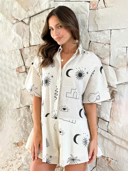 Printed Wide-Leg Jumpsuit